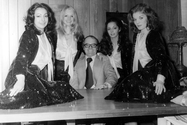 Gemini nightclub owner Ron Trotter pictured with Pans People. Did you visit one of Hartlepool's favourite nightclubs in its 1980s heyday?