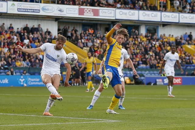 Stags action during the Sky Bet League 2 match against AFC Wimbledon at the One Call Stadium  
Photo credit - Chris & Jeanette Holloway / The Bigger Picture.media
