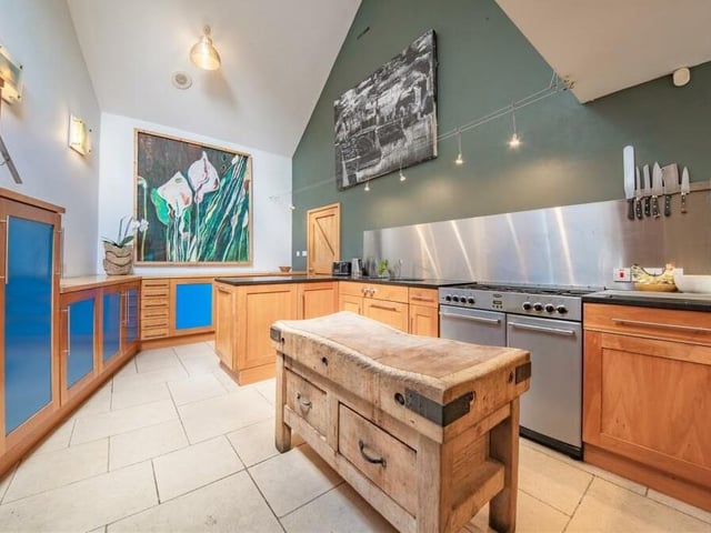 The kitchen, which can also be found on floor two, is full of character.