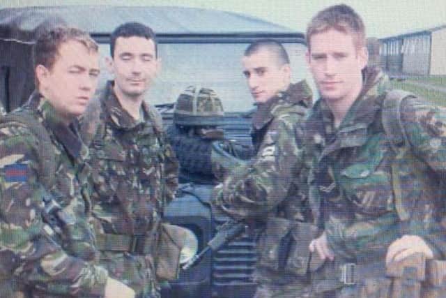 Nathan Cumberland with his army colleagues