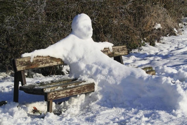 Abominable snowman on Warsop Carrs, 2010.