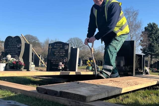 Grave digger Mick Woods
