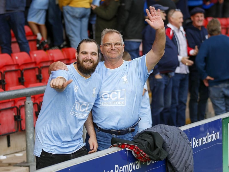 Stags fans ahead of kick-off at Gresty Road.