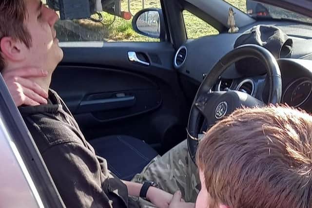 Students learnt how to stabilise a casualty in a vehicle.