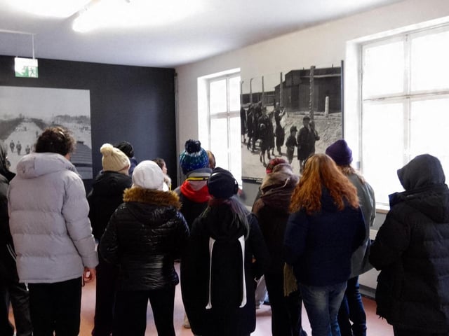 Students at the start of the exhibition