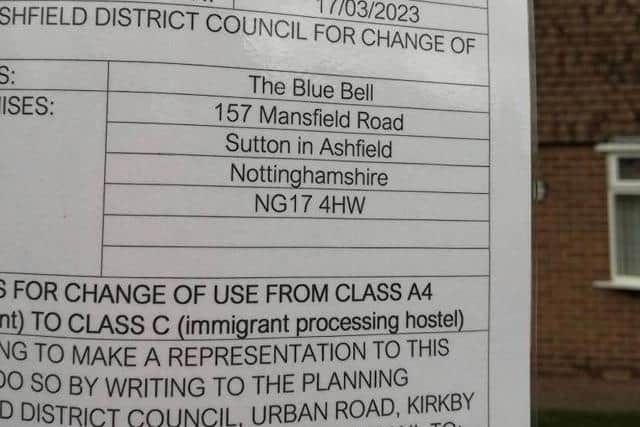 A close up of the 'fake' planning notice.