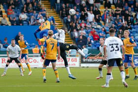 Action from Stags' 0-0 draw with Oldham at the One Call Stadium in October.