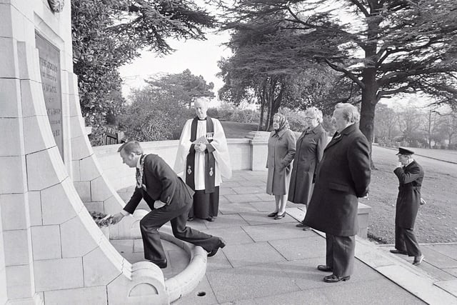 A ceremony in 1981 in Mansfield pays its respects.