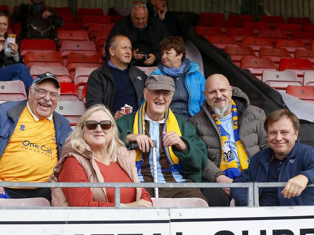 Stags fans make the long trip to Crawley.