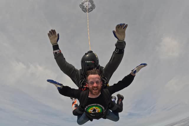 Oliver Tanner jumped out of a plane to raise funds for the MS Society.