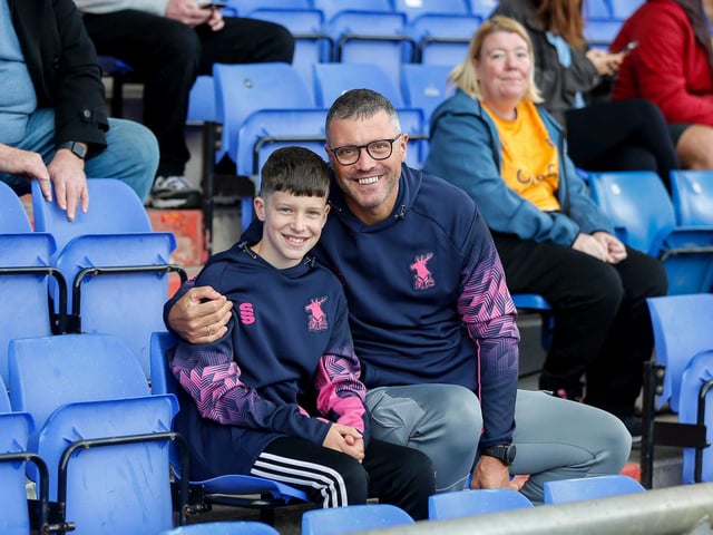 Mansfield Town fans ahead of kick-off at Boundary Park.