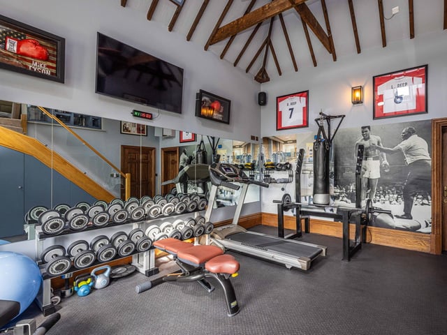 Leisure facilities are also in abundance, with a large gym being the perfect place to work out from home