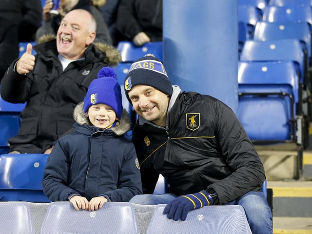 Stags fans during the Emirates FA Cup Second Round match against Sheffield Wednesday at Hillsborough.