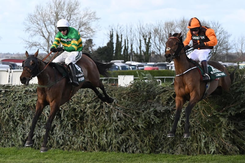 There are few more admirable horses in training than 11yo ANY SECOND NOW (16/1), owned by JP McManus and trained by Ted Walsh, father of brilliant former jockey Ruby. He has been effective at all trips from 2m to 4m+ but has proved a National natural in the last two years, finishing a desperately unlucky third in 2021 and then an excellent second 12 months ago (pictured jumping the last in front). To make it third time lucky, he must defy top weight but canny Ted has won the race before -- with Papillon back in 2000.