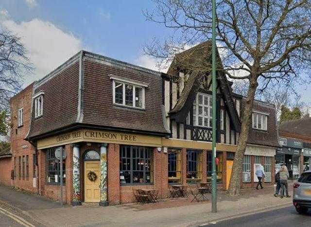 The Crimson Tree, Mansfield Rd, Sherwood, Nottingham NG5 2FX: The Crimson Tree is family and dog-friendly and offers a distinctive exterior, with brightly coloured decorative pillars, and hides a spacious café with bar and cosy lounge area to the rear. The décor is light and airy, with Middle Eastern-style patterned tiles and comfortable rustic wooden tables and chairs.
