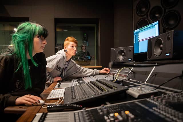 Confetti music students at work in one of Metronome's control rooms.