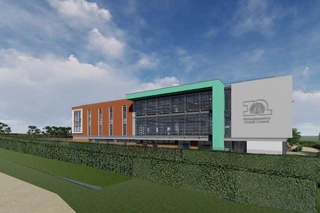 An artist's impression of the what the new £15.7m council offices at Top Wighay Farm will look like