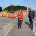 Councillors Samantha Deakin and Jason Zadrozny at the scene of the accident on High Pavement.