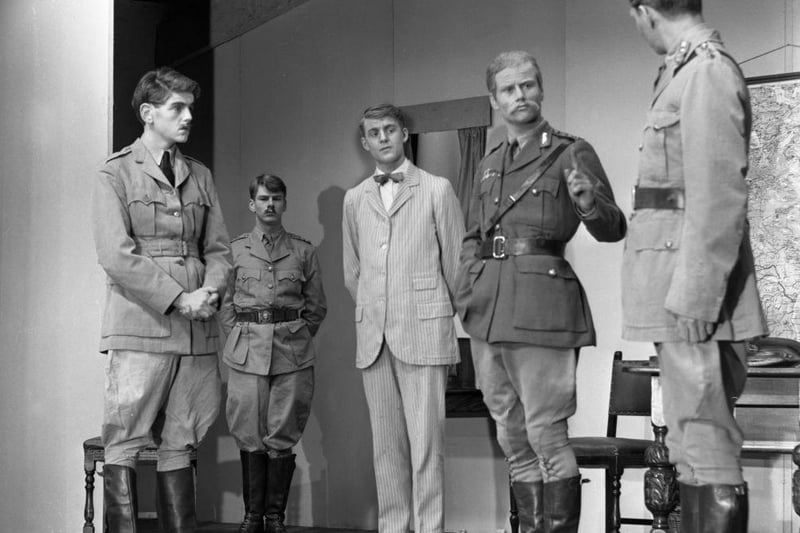A scene from the Terence Rattigan play, Ross, Worksop College in 1963. The play is a biographical play of TE Lawrence (Lawrence of Arabia). Some of the play was set in flashback and is centered around the exploits of Lawrence in the deserts of the Middle East during the First World War.