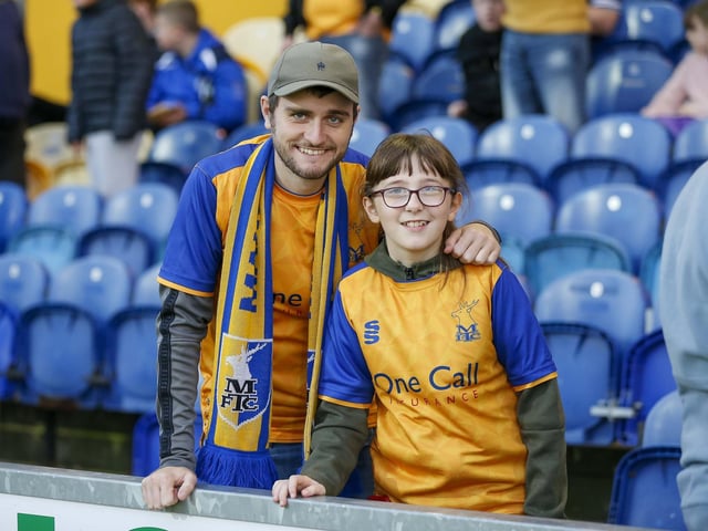 Mansfield Town fans during the Sky Bet League 2 match against Carlisle Utd.
