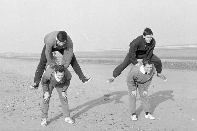 Stags training on the beach at Skegness in 1967.