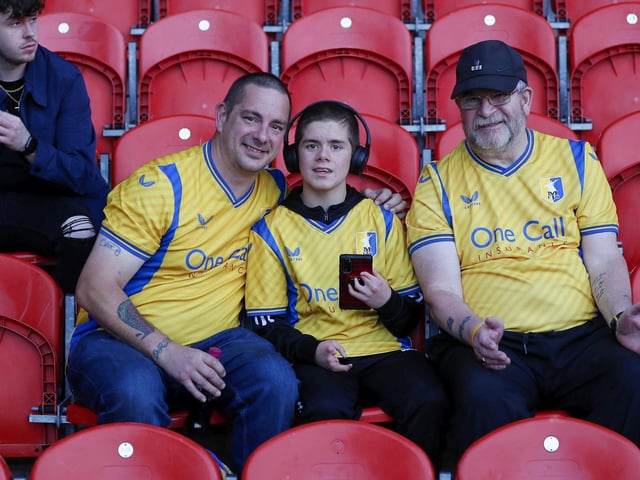 Mansfield fans at the Sky Bet League 2 match against Doncaster Rovers FC at the Eco-Power Stadium
Photo Chris & Jeanette Holloway / The Bigger Picture.media