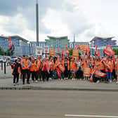 GMB protest outside King's Mill Hospital.