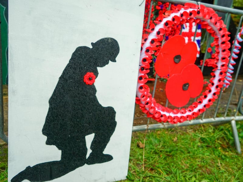 A soldier's outline on Berry Hill Park.