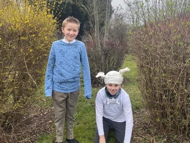 Dennis and Josh aged 10 from Ollerton as tin tin and snowy.
