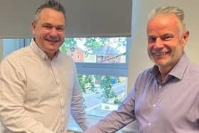 Matt Slade, left, has replaced Mark Slade as chief executive officer at Fidler & Pepper Lawyers. Mark has become chairman and chief technology officer.