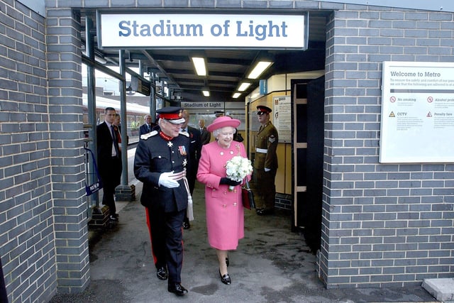The Queen arriving at the Stadium of Light Metro station 13 years ago. Were you there?