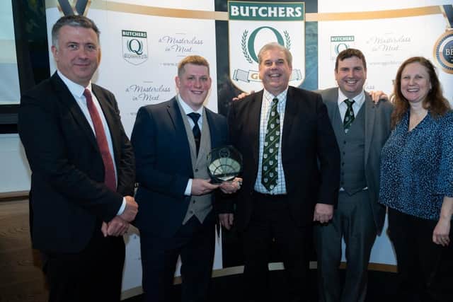 The Alfreton butchers Owen Taylor & Sons team were presented with their Diamond Awards by restaurateur and Michelin star chef Angela Hartnett OBE (pictured far right)