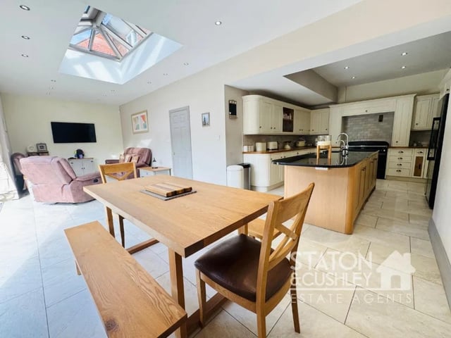 The open plan layout is ideal for families creating a sociable space to both cook and dine.