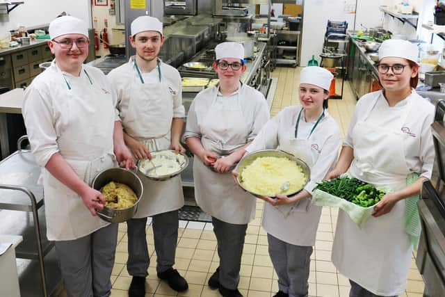 Cookery students served a range of traditional British fare