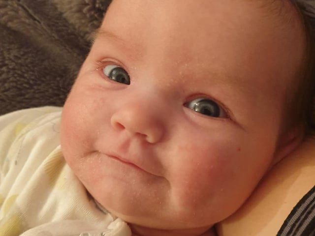 This photo of Amelia, 11 weeks old, was sent to us by Emily Sykes-Tebby