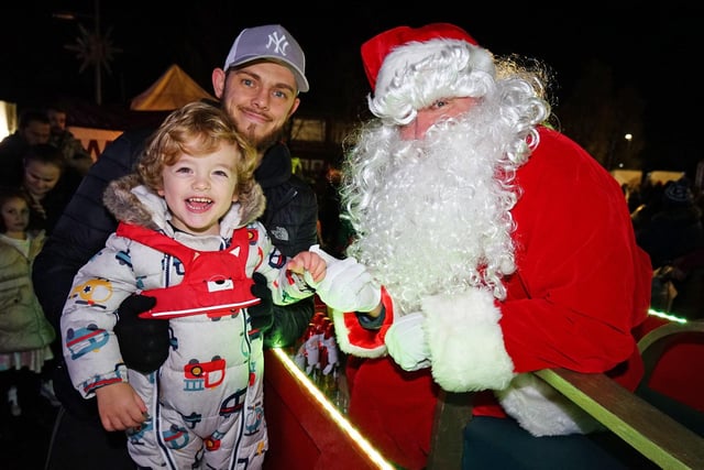 It was all smiles as Finley and Dale met with the one-and-only Santa.
