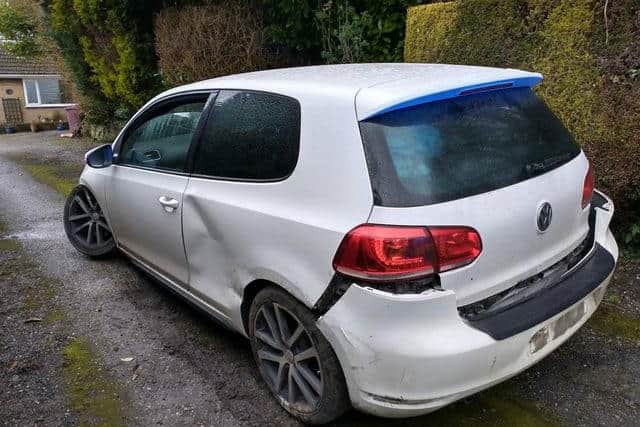The vehicle was found abandoned in a driveway off Castle Lane in Bolsover.