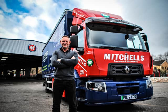 Richard Montgomery, Mitchells of Mansfield managing director, with the new electric truck the company is now using. Photo: Submitted