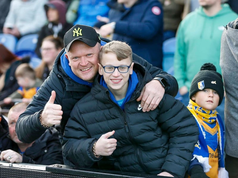 Mansfield Town fans at the win over Grimsby Town.
