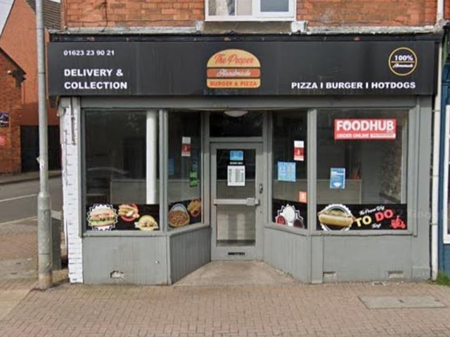 The Proper Handmade Burgers and Pizza, Sutton Road, Huthwaite is rated 4.7 on Google Reviews.
