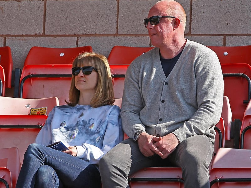 Some of the Stags fans who made the long trip to Exeter City to see Mansfield's 4-1 win on 30th March 2019.