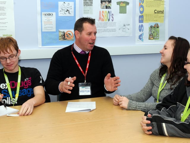 Mark Spencer MP gets quizzed by students at West Notts college on the subjects of funding employment and voting in 2010. .