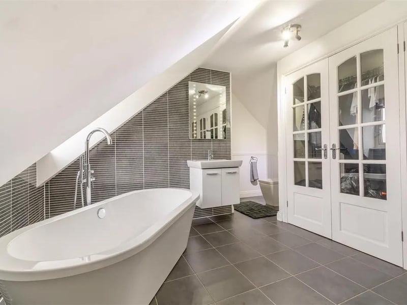 One of the bathrooms in the family home that has been fully renovated and is ready to move into