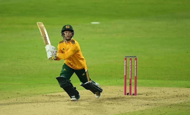 Ben Duckett during the Notts Outlaws T20 Finals Day win over Surrey. (Photo by Alex Davidson/Getty Images)
