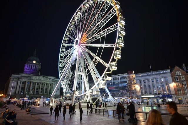 Nottingham's popular Christmas market is proving as popular as ever this year. And one of the irresistible attractions on the Old Market Square is The Wheel Of Nottingham, which remains in situ until New Year's Eve. See the sights from the heights from your seat on the 60-foot high observation wheel and marvel at the city, lit up for Christmas. It spins from 12 midday to 10 pm on weekdays and from 10 am to 10 pm at weekends.