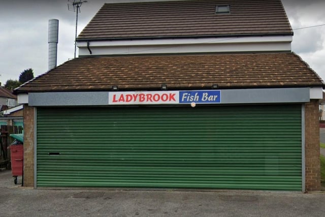 Ladybrook Fish Bar on Simpson Road, Mansfield. Last inspected on March 30, 2022.