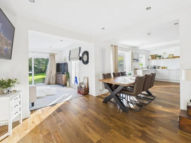 The open plan layout of the kitchen/diner lends itself to family life.