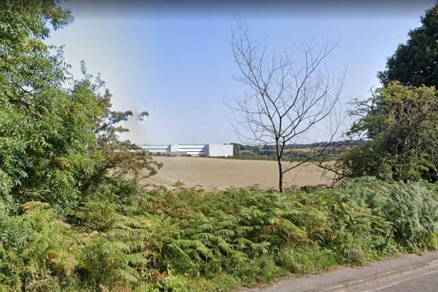Looking across from Cauldwell Road to Amazon at Summit Park, Sutton.