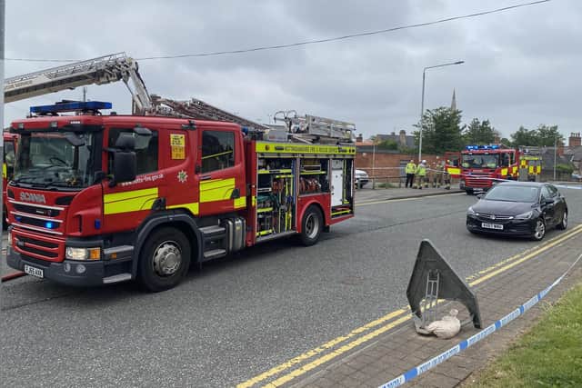 Fire crews from Ashfield, Warsop, Edwinstowe, and Mansfield were in attendance