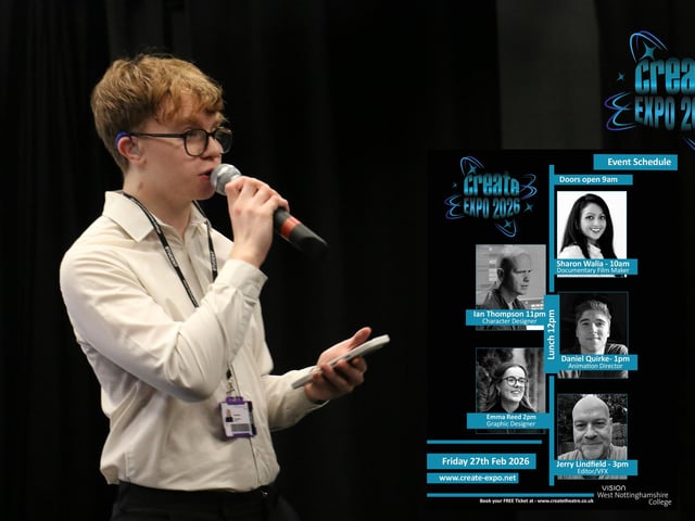 Performing Arts student Liam Hardy acted as master of ceremonies